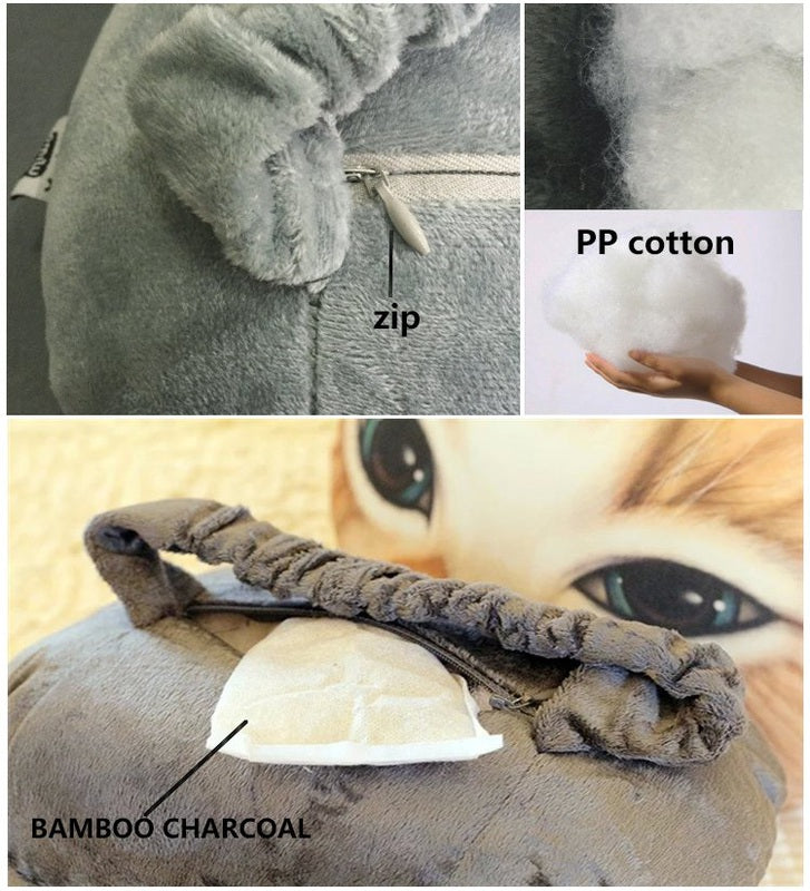 3D Animal Charcoal Car Pillow