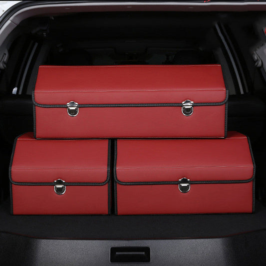 CarVault™ – Foldable Car Trunk Storage Box (Leather Style)